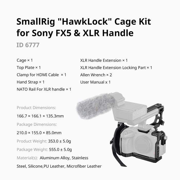 SmallRig HawkLock Cage Kit per Sony FX5 XLR Handle Kit 6777