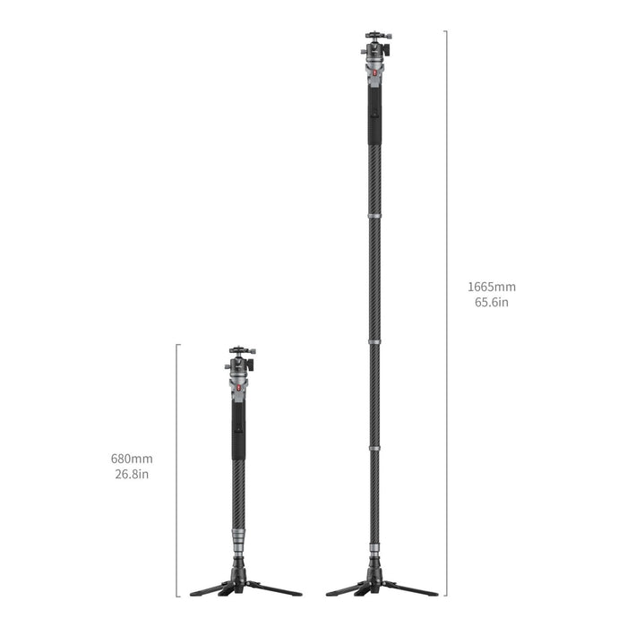 SmallRig Monopiede in Fibra di Carbonio con Base e Testa a Sfera 5564