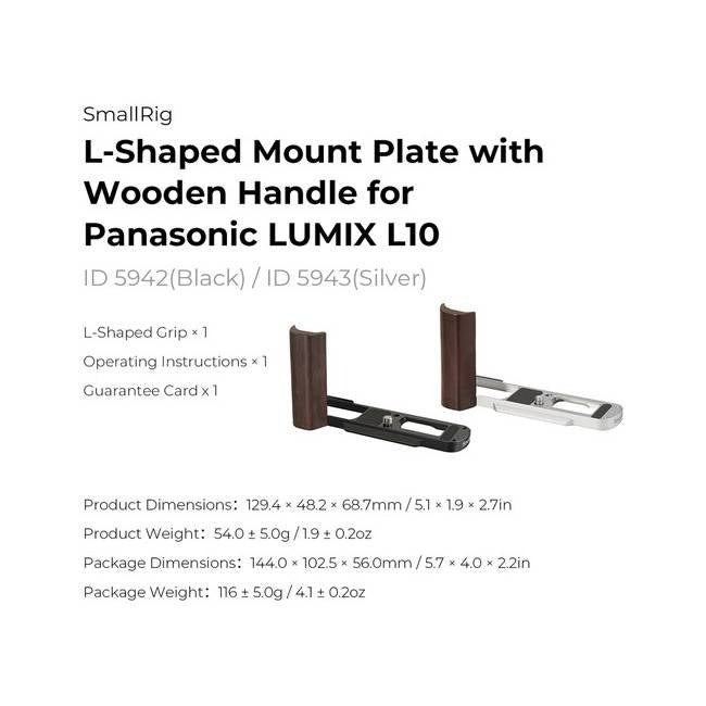 SmallRig 5943 L-Shaped Mount Plate Silver