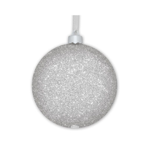 Palla di Natale "Photo Christmas Silver" argento con glitter (8,5x8,5) retro