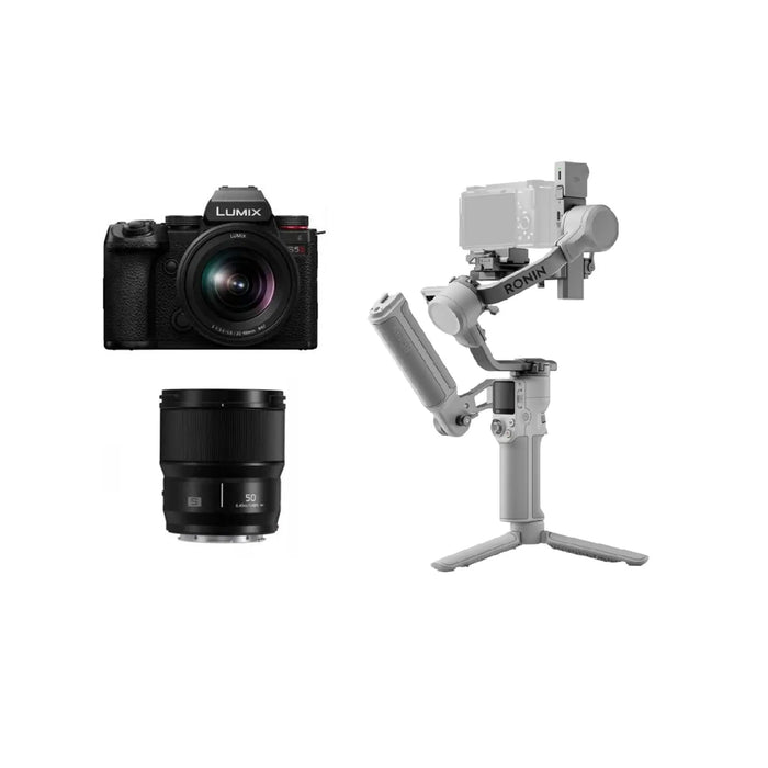 Panasonic Lumix S5 II + 20-60mm f/3.5-5.6 + 50mm f/1.8 + DJI RS4 Mini Combo