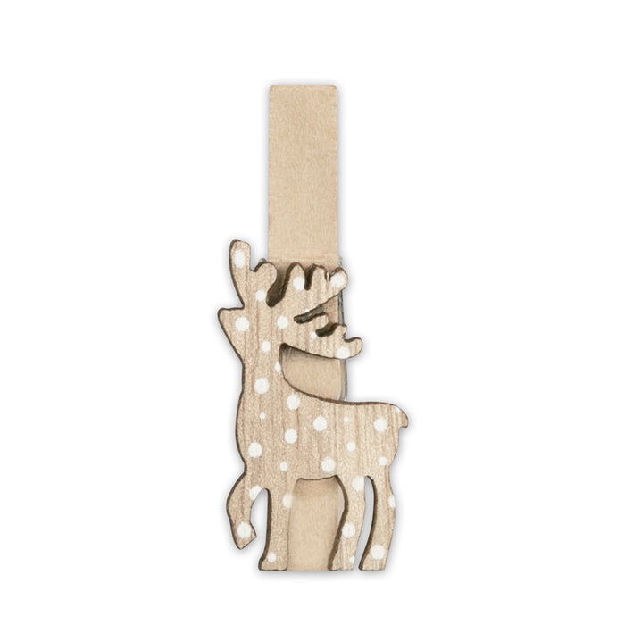 Kit "Wood Clips Brown" da 8 mollette e corda da 200cm - Art. LK39B